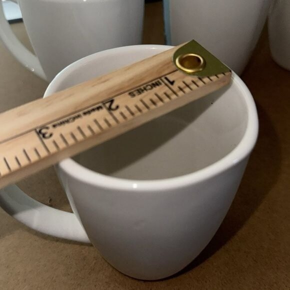 Gibson Home White Porcelain Mugs Set Of 4 Dishwasher Microwave & Oven Safe - Picture 4 of 5